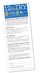 12 to Try Reading Challenge for Adults - thumbnail of printable half-sheet