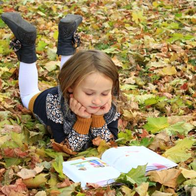 Girl Reading in Autumn