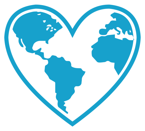 Memory Project logo displays the continents of the Earth inside of a heart shape
