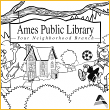 Coloring Page 3 Thumbnail - Man and Girl by Ames Public Library Sign Coloring Page 3 Thumbnail - Man and Girl by Ames Public Library Sign