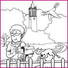 Coloring Page 4 Thumbnail - Woman with Animals and Campanile Coloring Page 4 Thumbnail - Woman with Animals and Campanile